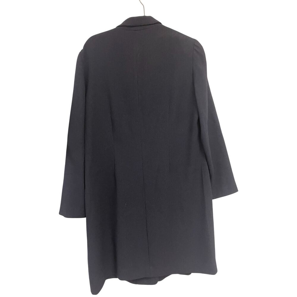 Vintage Dani Max Women's Button Front Trench Coat Jacket Black Size 14M - Picture 2 of 7